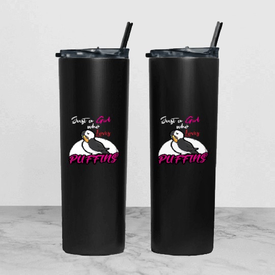 Puffin Lover Puffins Tumbler With Lid And Straw