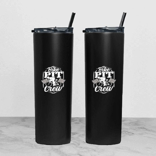 Bike Pit Crew Bicycle Bike Race Cycling Racing Tumbler With Lid And Straw