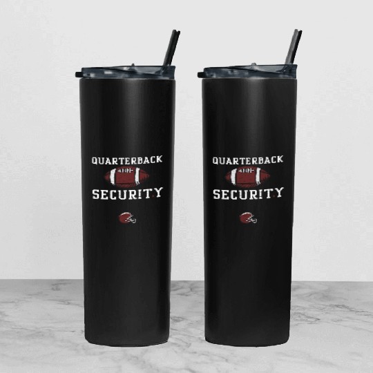 Quarterback Security - Football Tumbler With Lid And Straw
