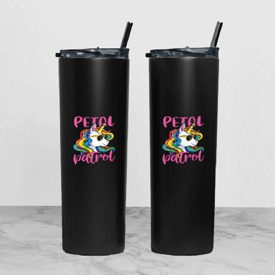 Kids Flower Girl Tumbler With Lid And Straw Wedding Unicorn Petal