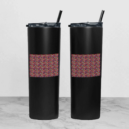 Stained glass pattern Tumbler With Lid And Straw