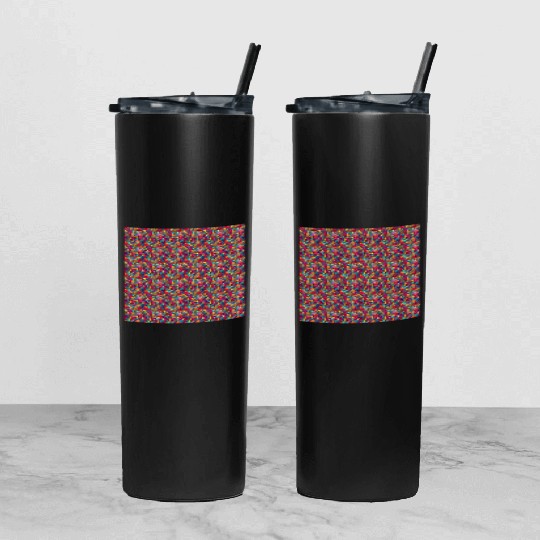 Stained glass pattern Tumbler With Lid And Straw