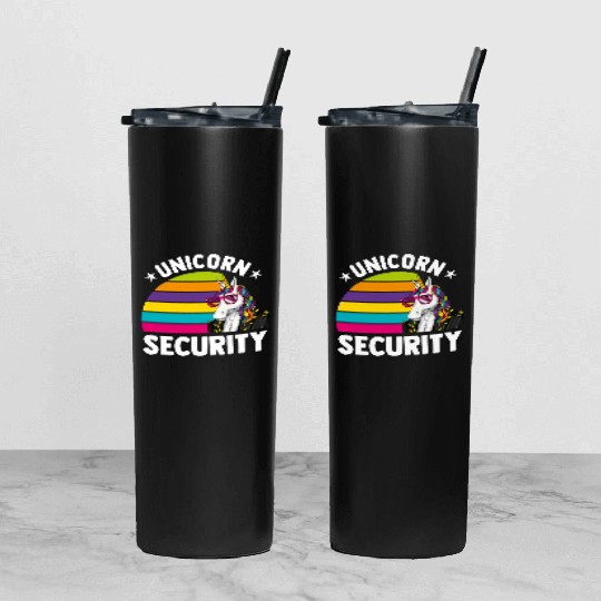 Unicorn Security Funny Unicorn Lover Mythical Tumbler With Lid And Straw