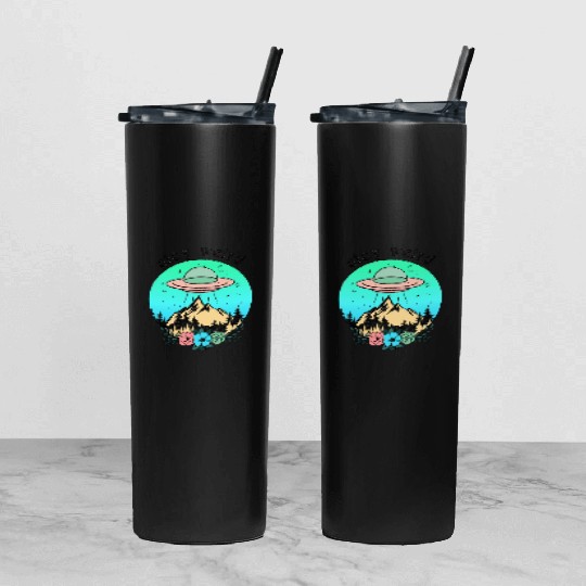 Stay Weird UFO Tumbler With Lid And Straw