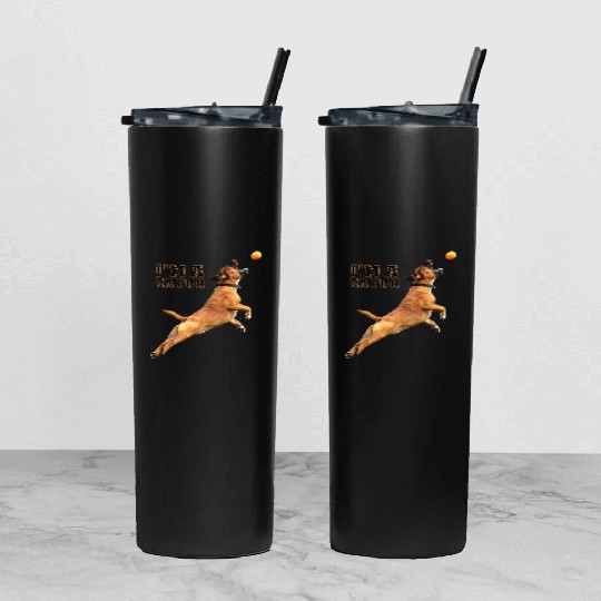 Big Dog Bull Mastiff Catching a Ball, I'm a Catch Tumbler With Lid And Straw
