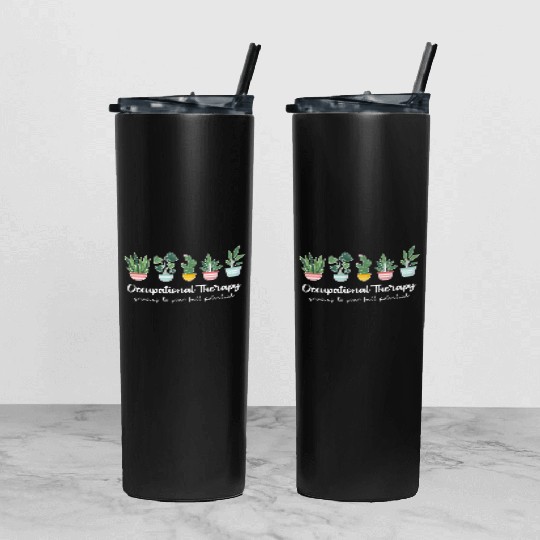 Occupational Therapy Pediatric Therapist Ot Month Tumbler With Lid And Straw