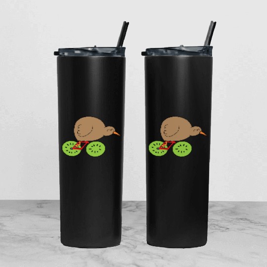 Kiwi Bird New Zealand Kiwi Bird And Kiwi Fruit Kiw Tumbler With Lid And Straw