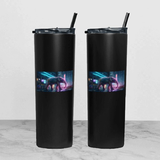 Metallic Marvel Tumbler With Lid And Straw