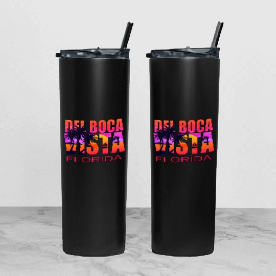 Del Boca Vista Retirement Community Novelty Tumbler With Lid And Straw