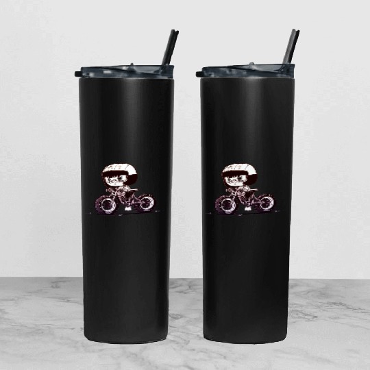 Biker Cycling Funny Cyclist Tint Colorful Tumbler With Lid And Straw
