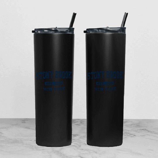 Stony Brook New York Ny Athletic Sports Tumbler With Lid And Straw