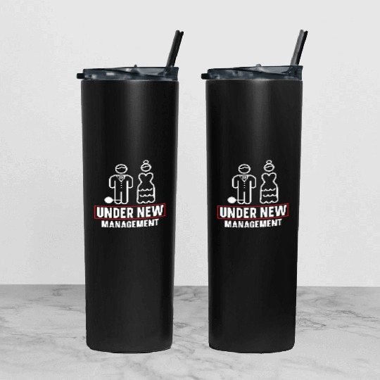 Bride And Groom Wedding Day Marriage Just Married Tumbler With Lid And Straw