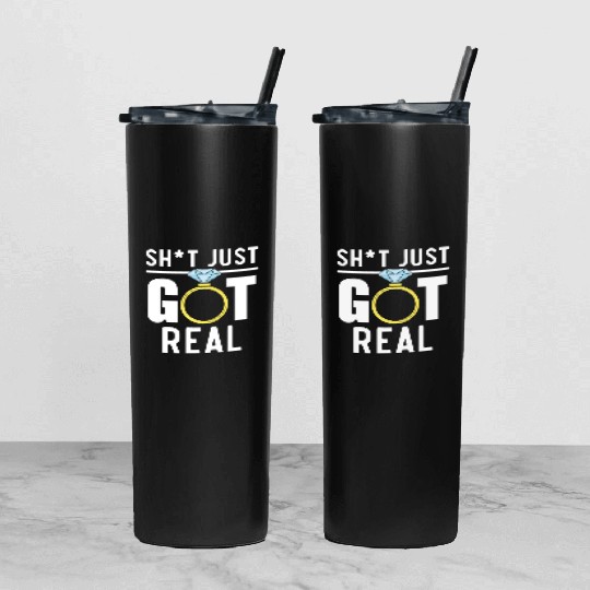Bride And Groom Wedding Day Marriage Just Married Tumbler With Lid And Straw