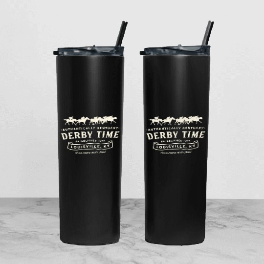 Derby Time Louisville Kentucky Horse Racing Tumbler With Lid And Straw