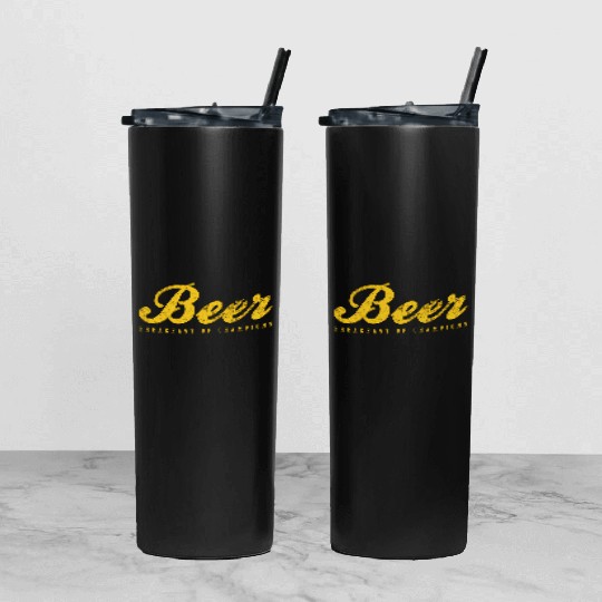 Beer Breakfast Of Champions Inred Tumbler With Lid And Straw