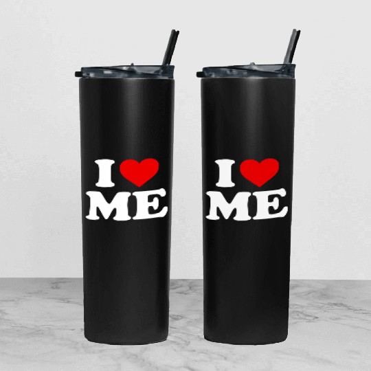 I Love Me Heart Maine Tumbler With Lid And Straw
