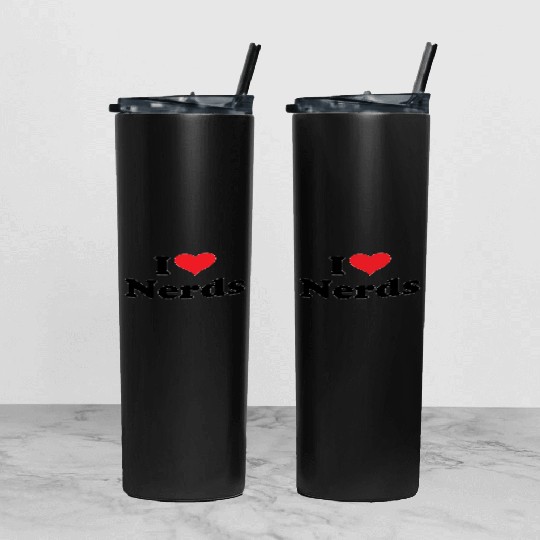 Cute I Love Nerds Tumbler With Lid And Straw