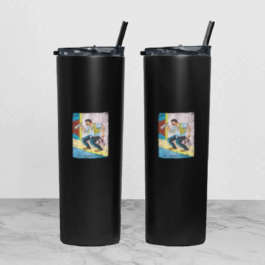 Loteria El Borracho Colorful Tarot Card Tumbler With Lid And Straw