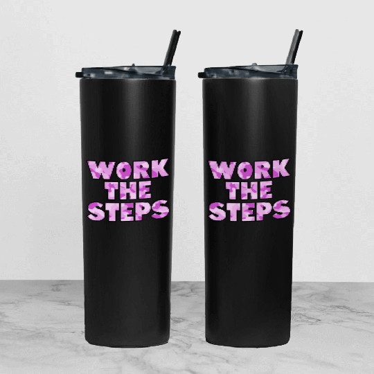 Work the Steps purple camo Tumbler With Lid And Straw