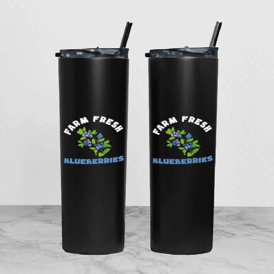 Blueberries Graphics Blueberry Farmer Blueberry Tumbler With Lid And Straw