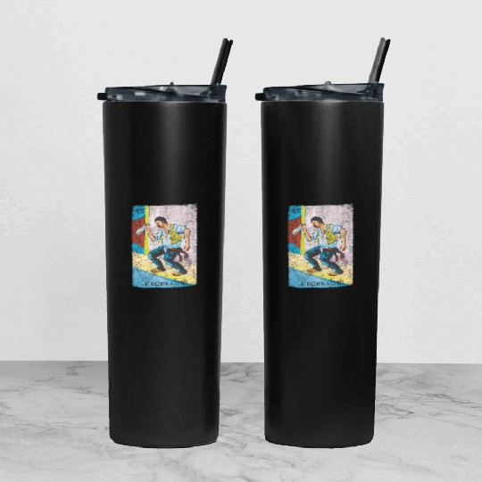Loteria El Borracho Colorful Tarot Card Tumbler With Lid And Straw