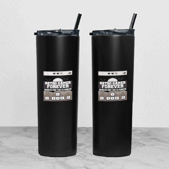 Retro Gamer Forever Embracing the Classic Tumbler With Lid And Straw