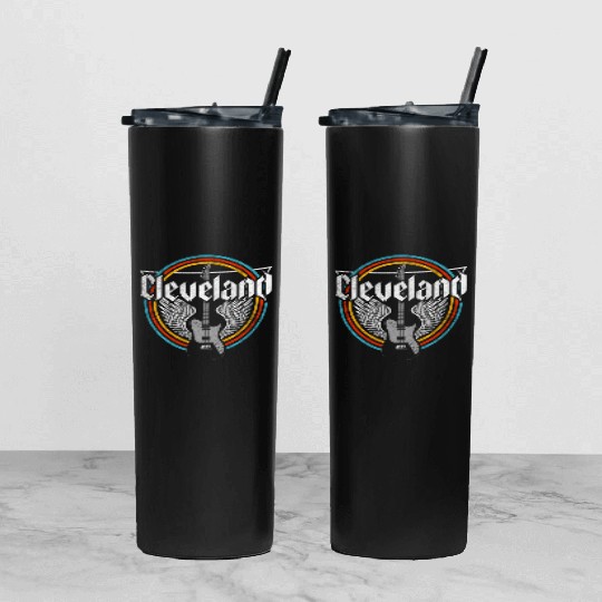 Cleveland Ohio Rock Music Tumbler With Lid And Straw