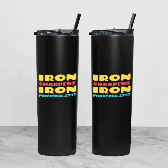 Iron Sharpens Iron nature Tumbler With Lid And Straw