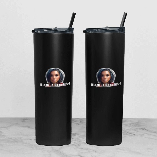 Black is Beautiful Tumbler With Lid And Straw