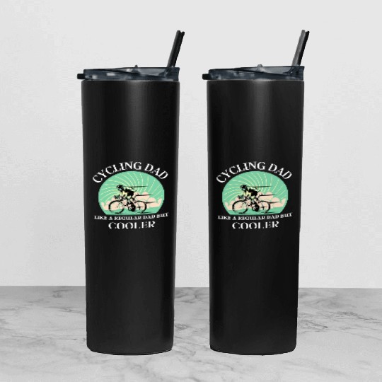 Father s day cycling Tumbler With Lid And Straw
