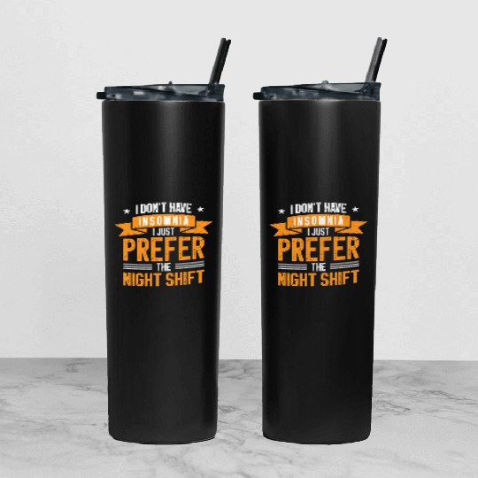 Night Shift Worker Graveyard Duty Tumbler With Lid And Straw