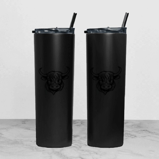 Scottish Highland Cow Tumbler With Lid And Straw