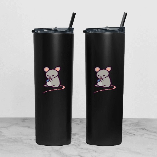 Cute Rat Candy Bar Tumbler With Lid And Straw