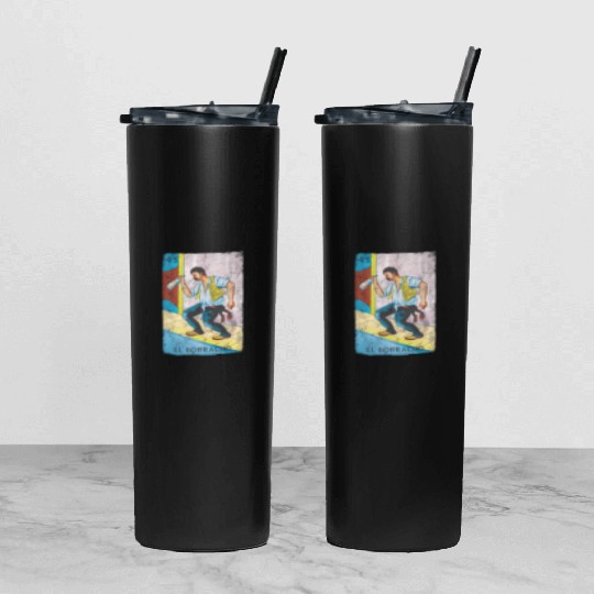 Loteria El Borracho Colorful Tarot Card Tumbler With Lid And Straw