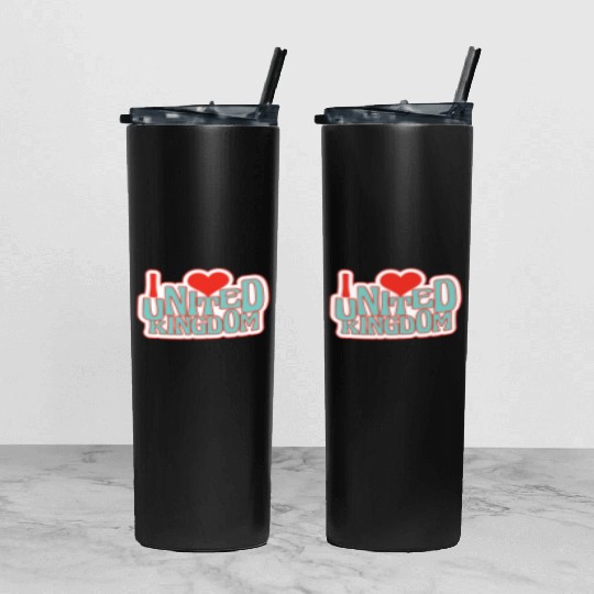 United kingdom hearts Tumbler With Lid And Straw