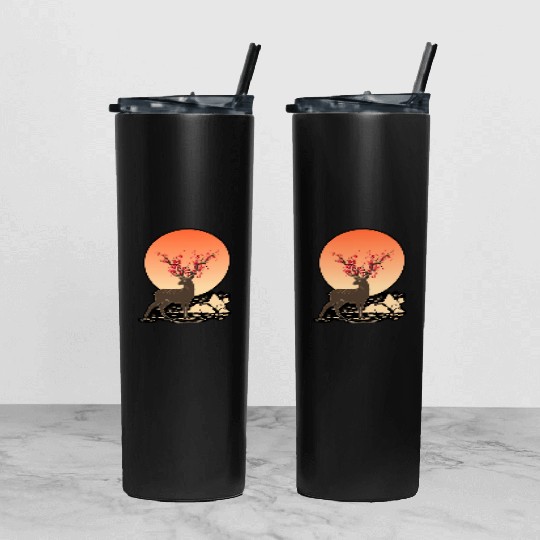 THE SACRED DEER | NATURE HOLY SPIRIT Tumbler With Lid And Straw
