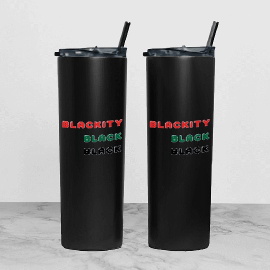 Blackity Black Black Tumbler With Lid And Straw