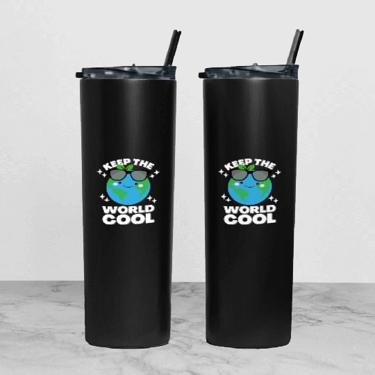 DESIGNKeep The World Cool 80s Tumbler With Lid And Straw