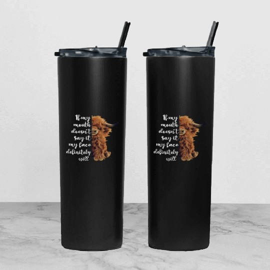 Scottish Highland Cow Tumbler With Lid And Straw