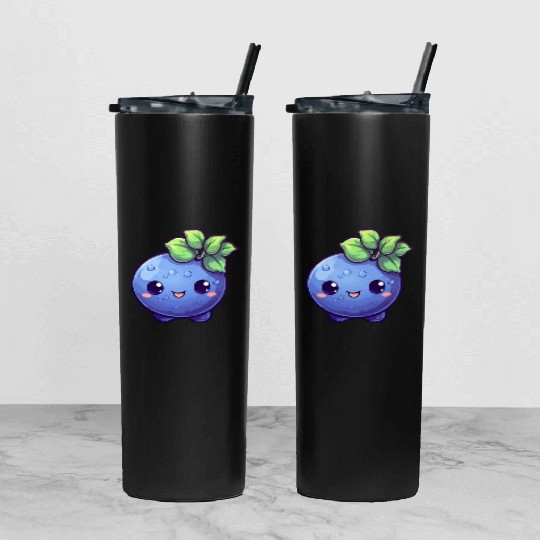 Blueberry kawaii Tumbler With Lid And Straw