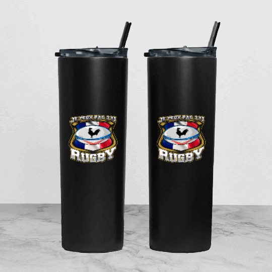 Je Peux Pas J ai Rugby France Rugby Tumbler With Lid And Straw