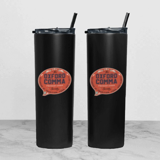 The Oxford Comma Preservation Society Team Oxford Tumbler With Lid And Straw