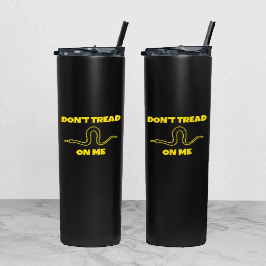Dont Tread On Me Line Snake Tumbler With Lid And Straw