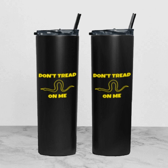 Dont Tread On Me Line Snake Tumbler With Lid And Straw