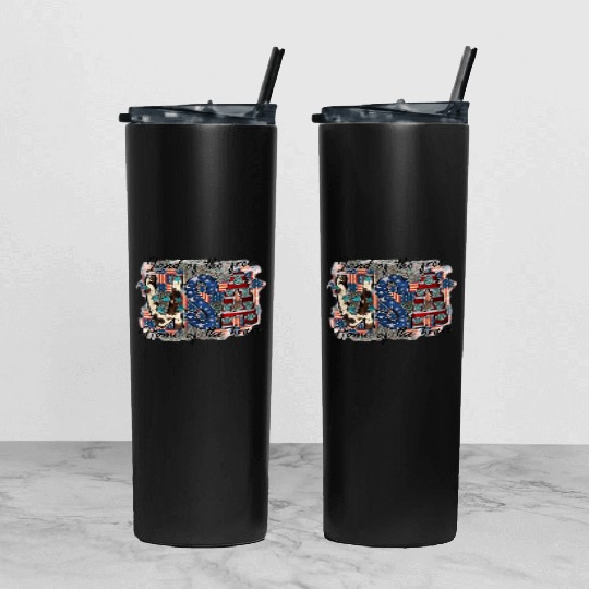 Land of the free USA Home of the brave Tumbler With Lid And Straw
