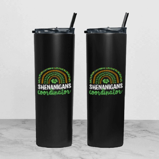 Shenanigans Coordinator Teacher St Patricks Day Tumbler With Lid And Straw