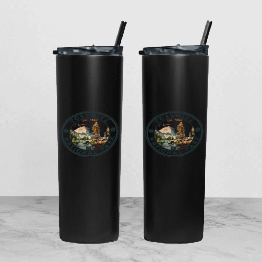 Yosemite National Park Vintage Style Half Dome Tumbler With Lid And Straw