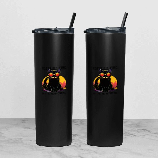 FELINE Fine | Cat Lover Summer Animal Beach Party Tumbler With Lid And Straw