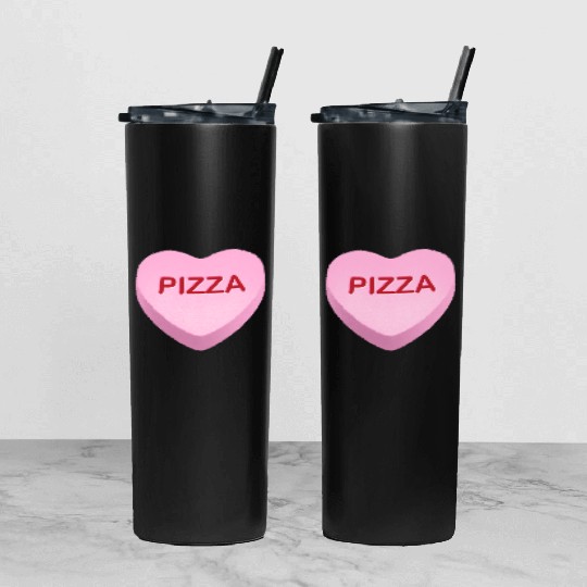 Pizza Candy Heart Tumbler With Lid And Straw