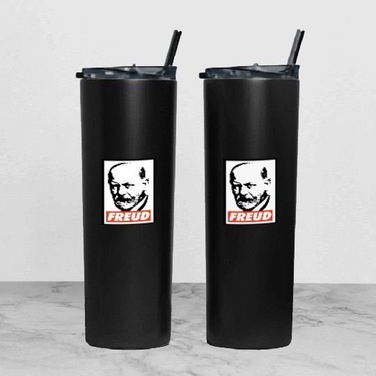 Sigmund Freud Tumbler With Lid And Straw